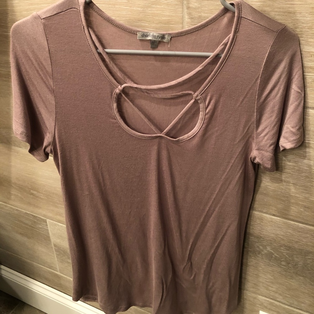 Tan Charolette Russe Top